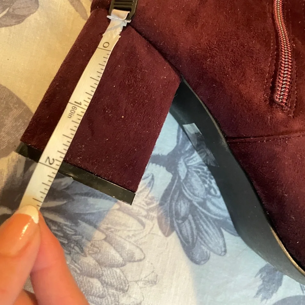GC Burgundy Over the Knee Thigh High Vegan Suede Boots NWT